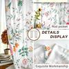 2Pcs Rod Pocket Curtain Light Block Privacy Drape Living Bedroom Multicolor Vintage Floral Print Window Curtain For Home Deco