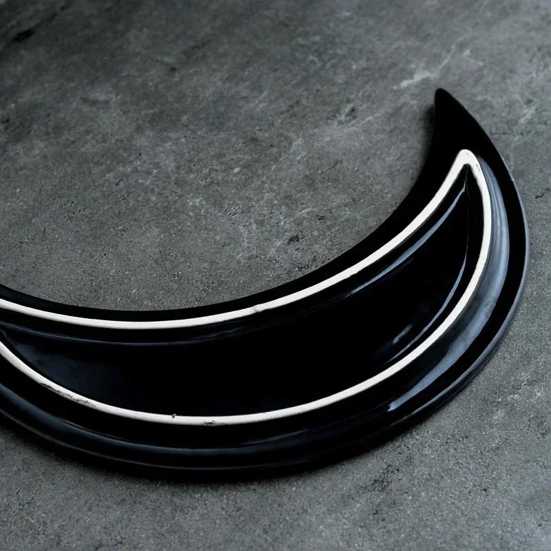 Retro Japanese-style creative ceramic moon plate special-shaped personalized sushi dishes set