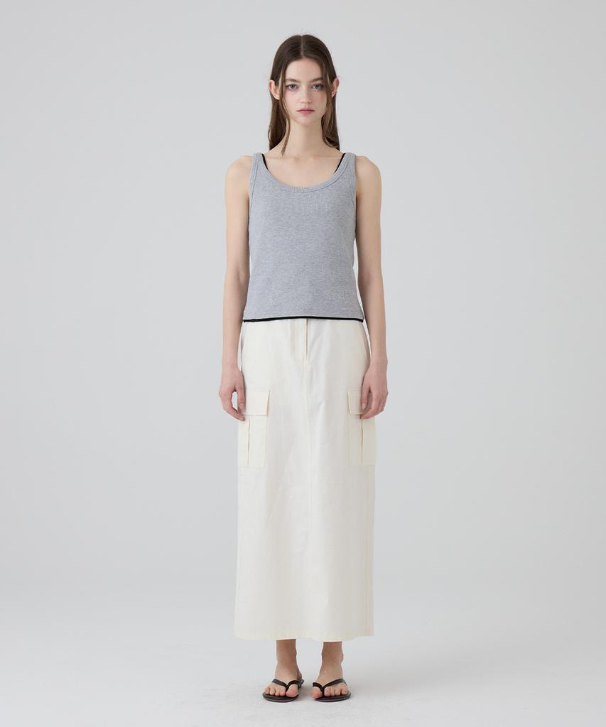 DANGLEDROP Dgdp Square Logo Sleeveless T-Shirt_Melange Gray