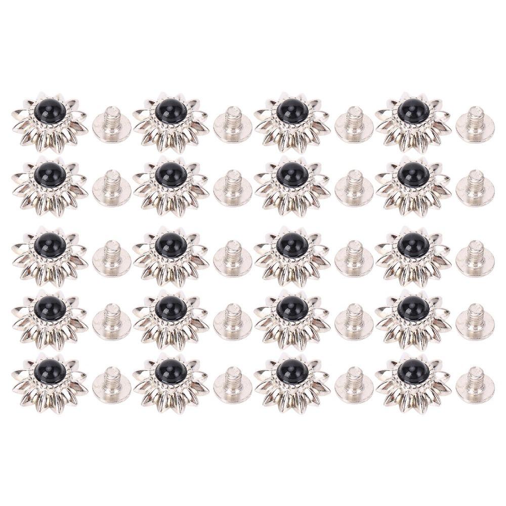 20PCS Turquoise Faux Turquoise Screw Buckle Zinc Alloy Sunflower Vintage Decorative Buckle Round чёрный