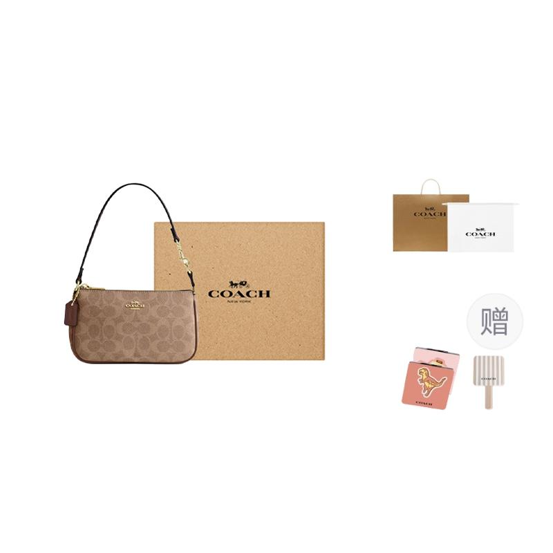 Coach Nolita 19 Vintage Klassisch Blumendruck Reißverschluss Synthetikleder Schulter-Tragetasche Kleine Damen Handtaschen Braun Gelb CW426-IMXHE