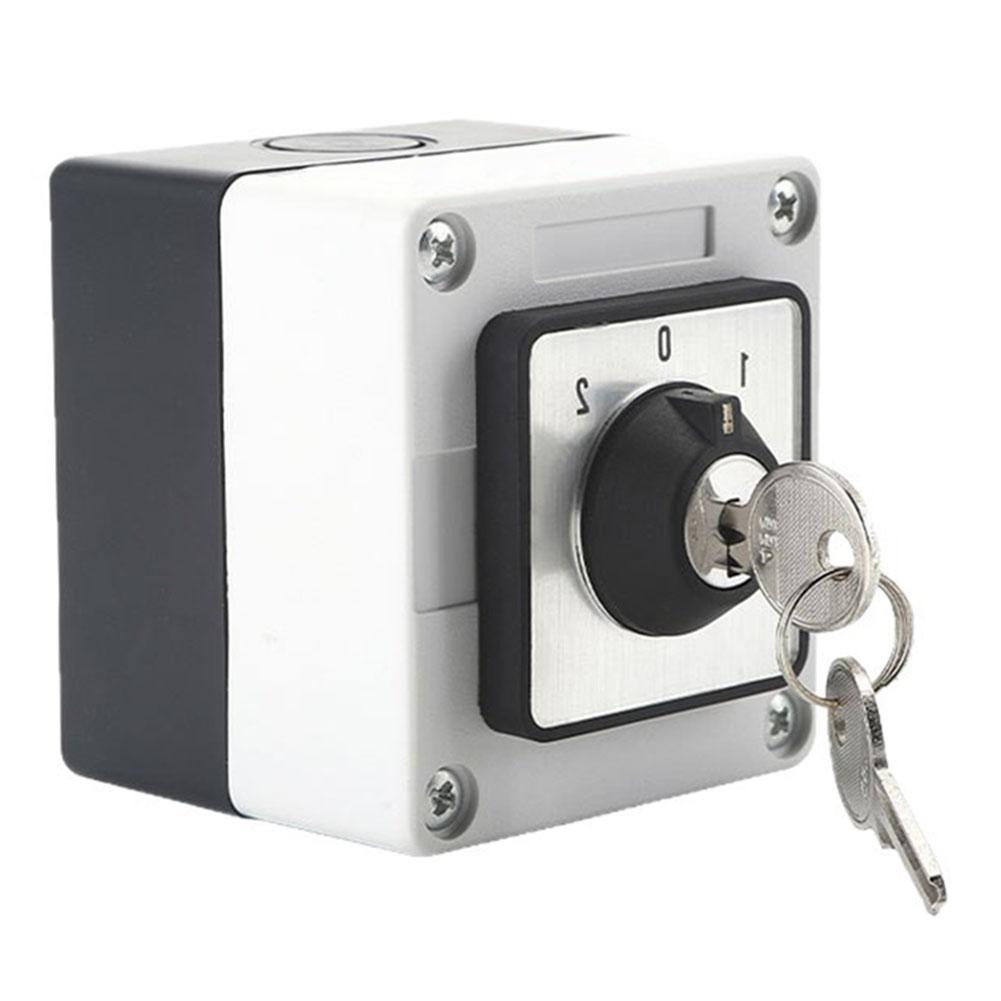 SZW26-20 20A Rotary Cam Changeover Switch 3-Gears 1-Section With Key Sealed Box For Power,Transportation,Mining And Automation