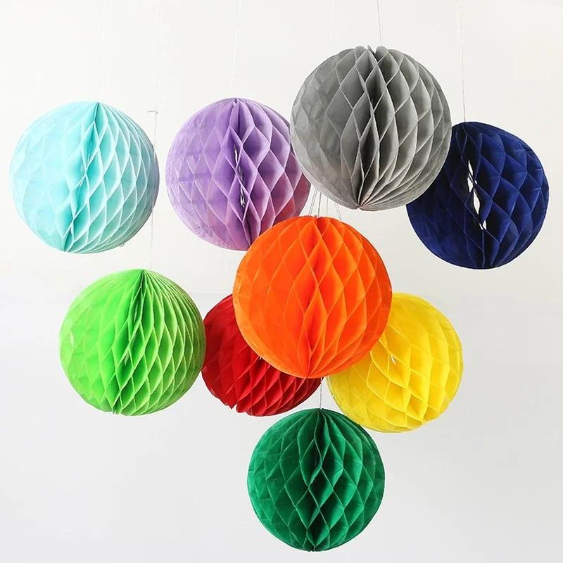 Colorful 30cm 12inch Tissue Paper Honeycomb Ball Decors Birthday Party Baby Shower Wedding Aniversary Home Christmas Supplies