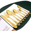36 Teile/satz Gold Edelstahl Besteck Set Westlichen Lebensmittel Geschirr Löffel Gabel Messer Geschirr Küche Party Besteck Set