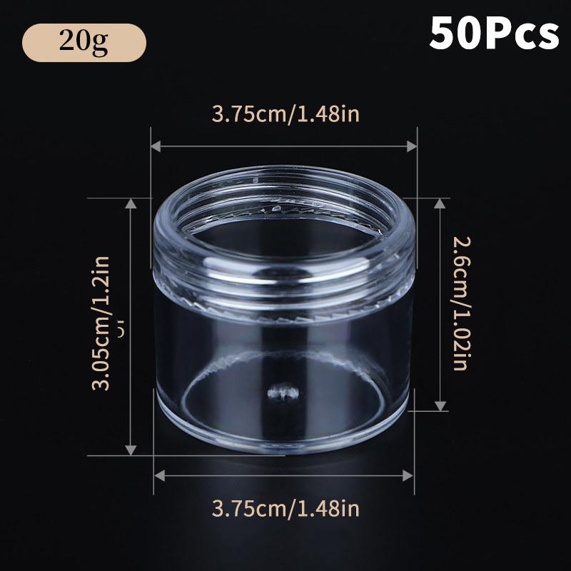 3G 5G 10G 15G 20G Cosmetic Cream Jar Empty Clear Eyeshadow Nail Glitter Lip Balm Container Makeup Sample Pot Bottle Plastic
