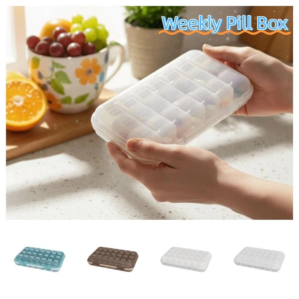 21 Grid Pill Dispenser Large Capacity Pill Classification Box Medication Organization