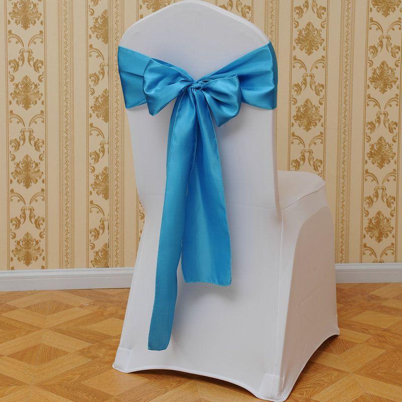 Elegant Polyester Chair Back Cover With Bow Ribbon For Wedding And Event Decor