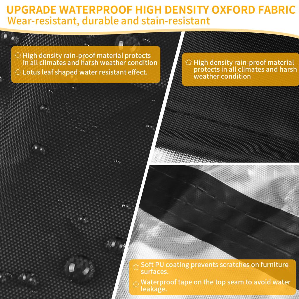Round Waterproof Garden Furniture Covers Outdoor Patio Circular Table Chair Cover Oxford Cloth Windproof Anti-UV RipProof