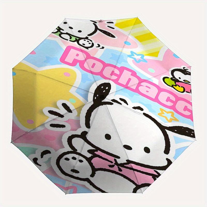 Pochacco,Hello Kitty Automatic Folding Umbrella-Simple 8-Rib Design, Bright Cartoon Pattern, Durable Iron Frame, Suitable For Travel, Outdoo