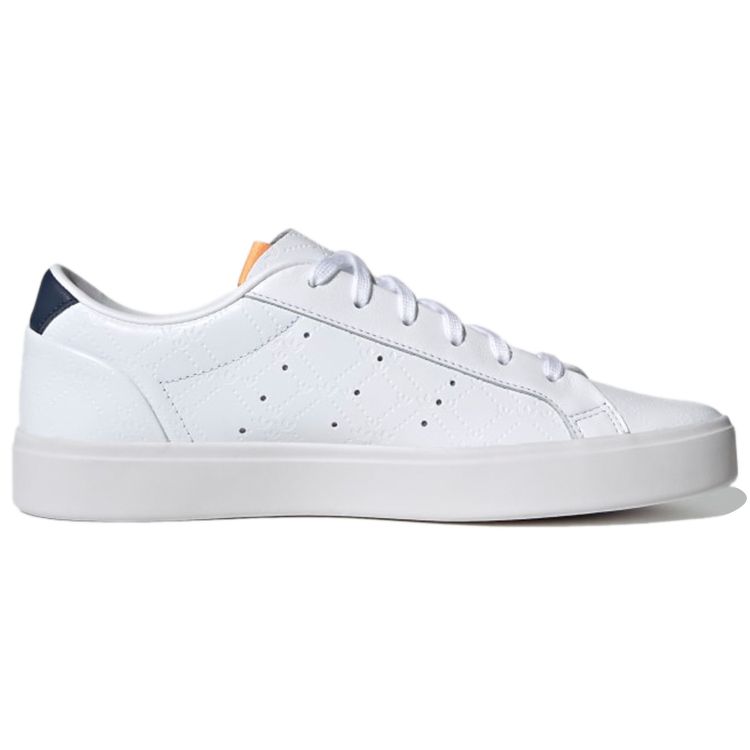 Adidas Sleek Debossed Trefoil Monogram Women Sneakers White Cloud-White Crew-Navy FY6669