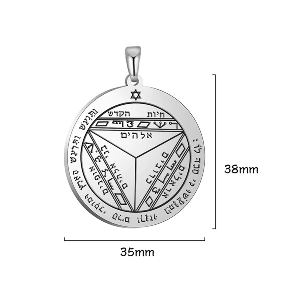 Dawapara Pentacle of Saturn Solomon Accessories Attracting Money Business Talisman Pendant for Necklace Stainless Steel Jewelry