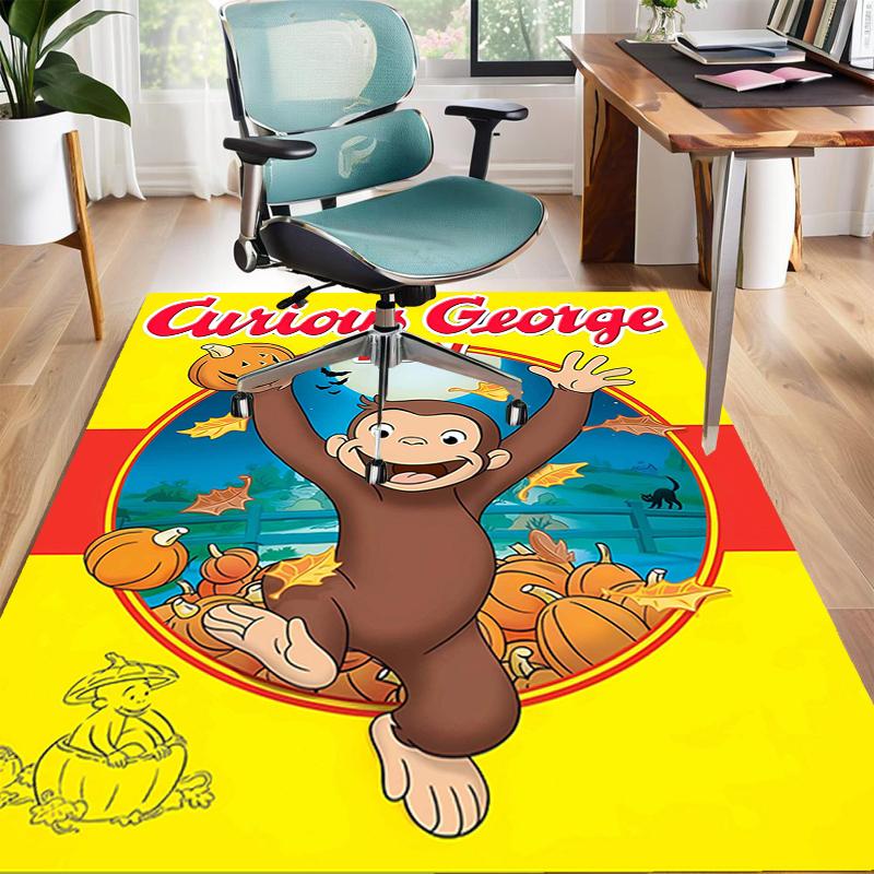 1pc Curious George (5) Design Area Rug - Non-Slip, Soft & Cozy Floor Mat for Living Room, Bedroom, Office - Indoor/Outdoor Decorative Carpet