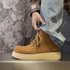 Fashion Fashionable Men High Top Work Boots High-quality Comfortable Thick Soled Walking Boots Autumn Winter Luxurious Men Casual Boots
