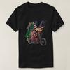Santa Riding Motorcycle On Christmas Biker US Flag T-Shirt 100% Cotton O-Neck Short Sleeve Summer Casual Mens T-shirt Streetw...