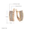 Classic Rectangle Natural Zircon Drop Earrings For Women  Rose Gold Color Ethnic Earrings Vintage Wedding Fine Jewelry