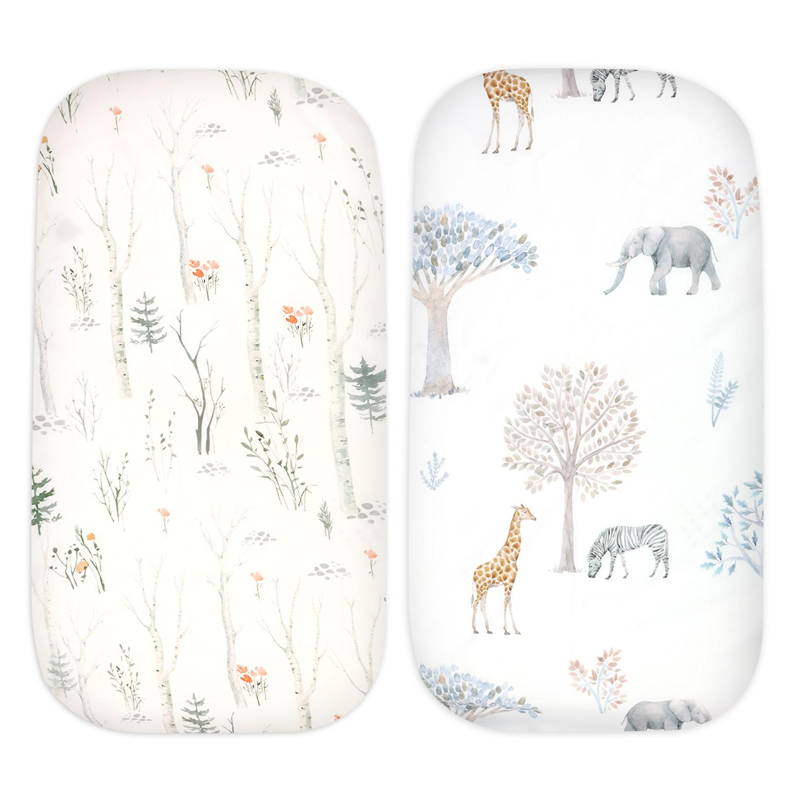 

2 шт. Комплект простыней для детской люльки Стандартный матрас Дышащий Уютный Натяжной С принтом Съемный Эластичный край для детского постельного белья