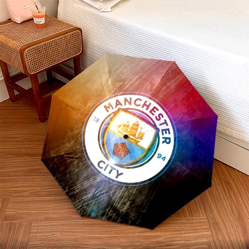 Manchester City Football Club2pattern, automatic folding umbrella, portable and foldable design, 8 ribs, a Christmas or birthday gift.