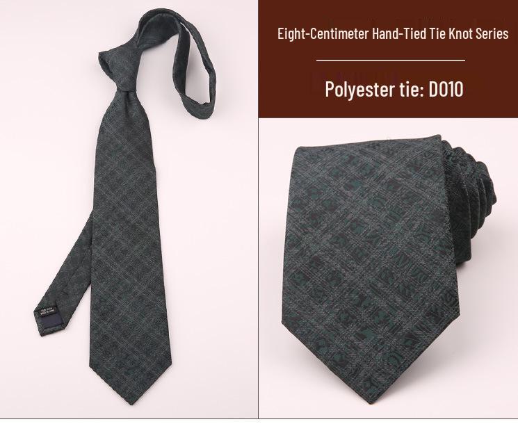 8cm Men's Formal Striped Plaid Tie for Business, Wedding, or Professional Wear - Black or Red, Korean Style