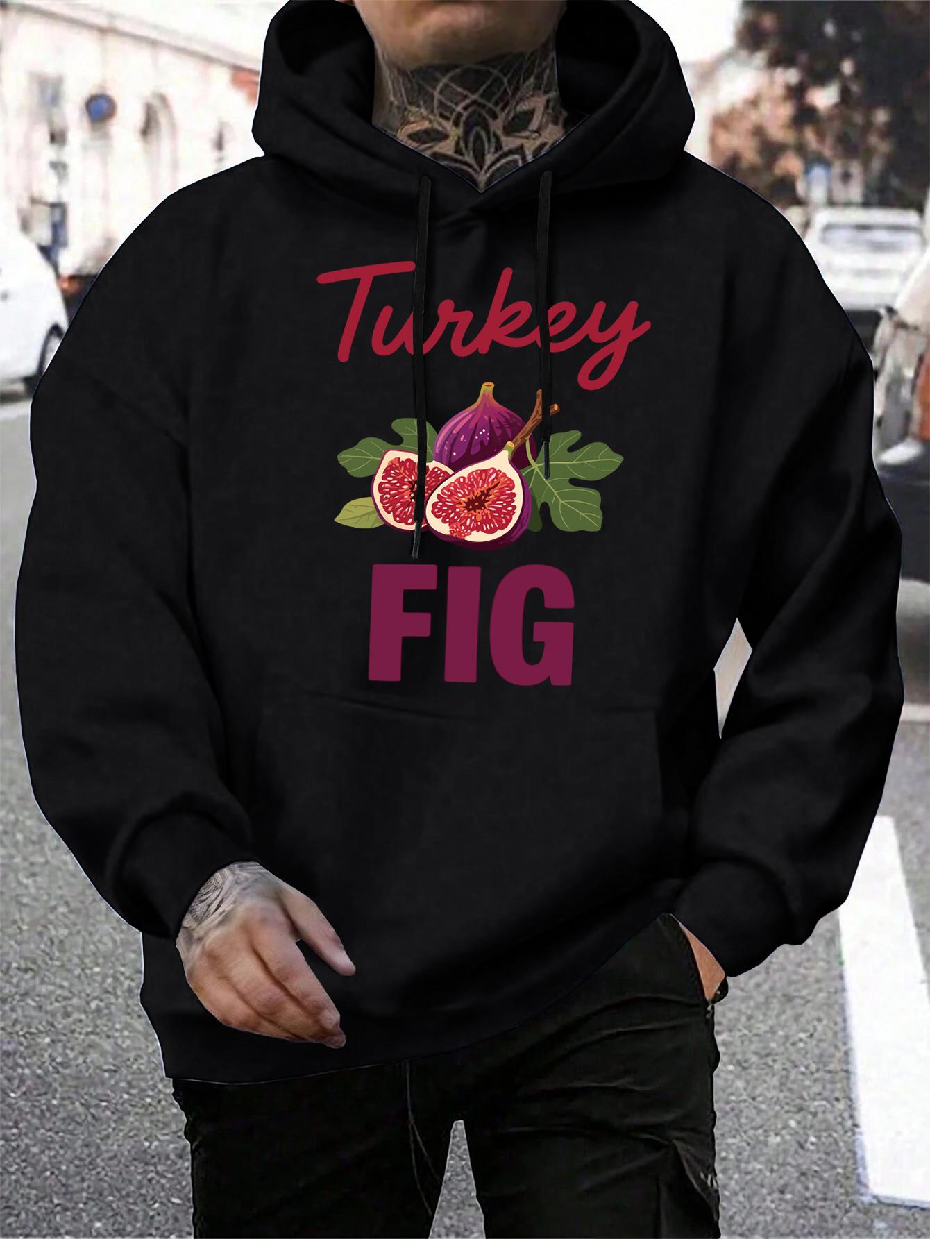 

Fresh Turkey Fig Fruit Printing Men Hoody Pocket Loose Man Hoodie Hip Hop Fleece Streetwear All-Match Autumn Male Pullovers 3XL