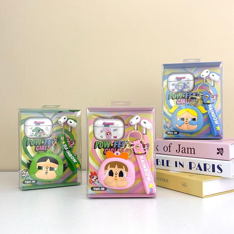 Cute Cartoon Wireless Earphone In-Ear Earbuds With Protective Case And Hanging Rope Strap For Phone Bluetooth Headphone Headsets