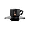 Bialetti octagonal cups, set of 4 cups, matt black and rose gold, 75 m