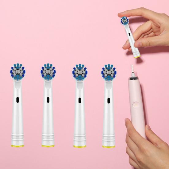Tête de brosse à dents électrique, 4 pièces, poils souples, soins des gencives sensibles, tête de rechange pour un nettoyage en profondeur