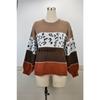 Women's Autumn and Winter Leopard-print Patchwork Knitted Pullover Plus Size Sweater