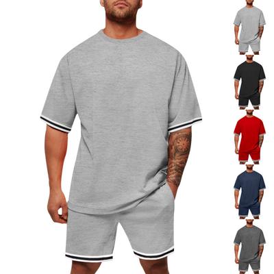 Short Sleeved T-shirt Shorts Set for Men Summer Two-piece T-shirt Paired Casual Sports Streetwear Loose Fitting Set