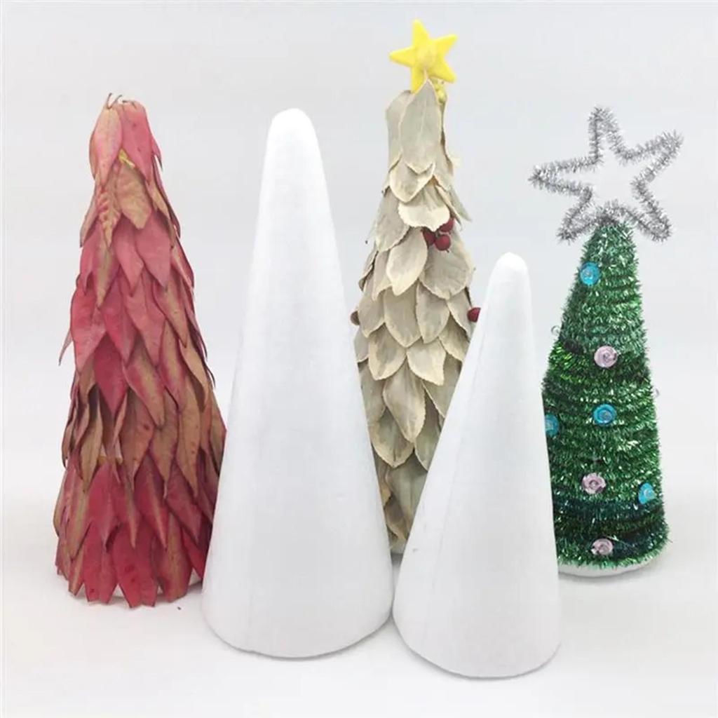 15x Craft Foam Cones DIY Home Project Cake Topper Christmas Tree for Table Centerpiece Celebration Party Activities Crafting