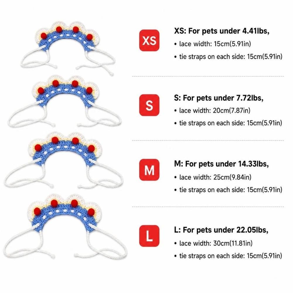 Adjustable Woven Pet Collar Lightweight Crochet Kitten Collar  for Cats Small Dogs