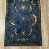 Starry Night Sky Moon and Stars Pattern Rug Celestial Decor Carpet Elegant Bedroom Living Room Floor Mat with Cosmic Design