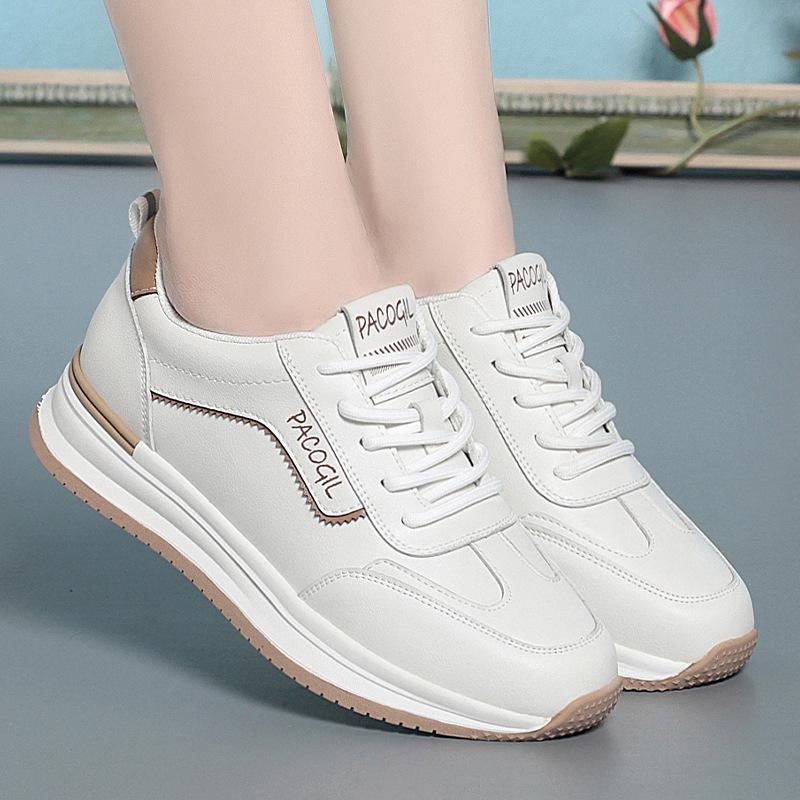Women's Lightweight Soft Sole Sneakers - Casual White All-Match Travel & Running Shoes for Spring & Autumn