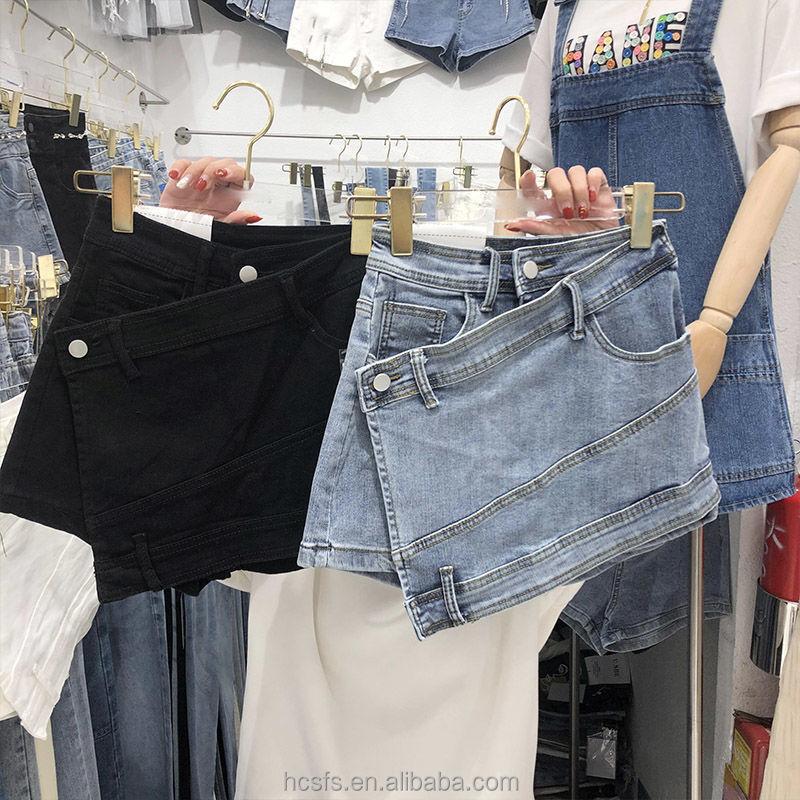 2024 Design Irregular Denim Skort S-5XL Plus Size Dámské Oblečení Letní Vysoký pas Džínovina Plus Size Džínovina