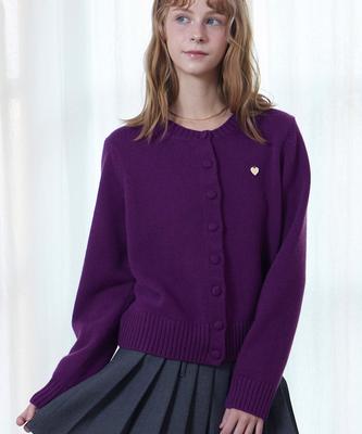 Seuneogeuyu Love Cashmere Wool Knit Cardigan_Purple_S M