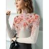 Women's Cheongsam Collar Long-sleeved T-shirt, Suitable for Women, Regular Version, Suitable for All Seasons
