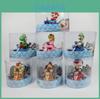 Presentes Super Mario Kart Princesa Peach Carro Figura Pull Back Coleção de Brinquedos de PVC Com Membros Desmontáveis