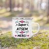 Merci Atsem Agenda Print Mugs Creative Coffee Cups Drinks Water Milk Cup Enamel Mug School Home Handle Drinkware Gifts