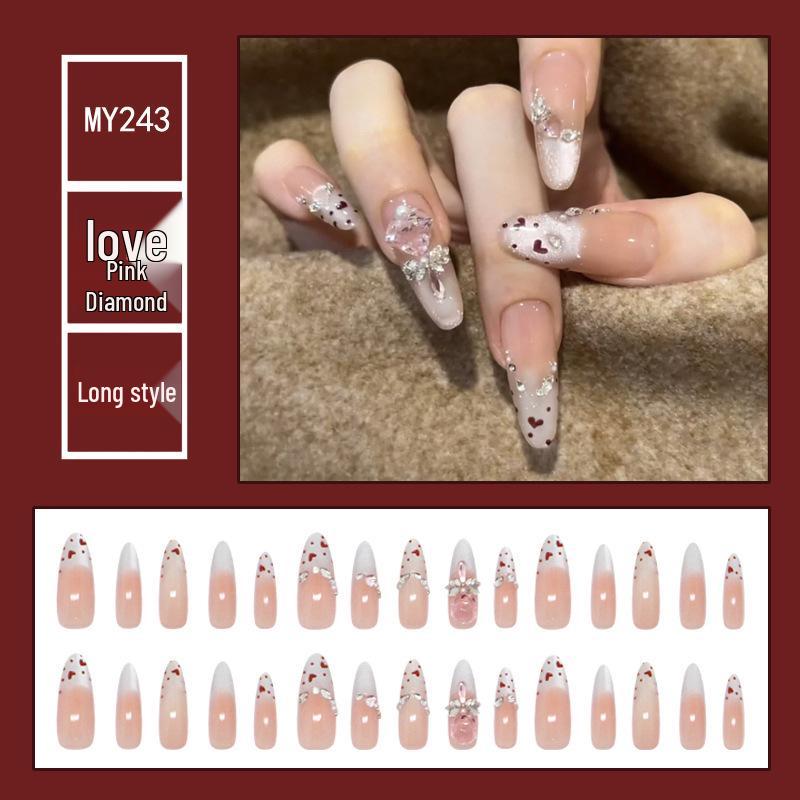 Chasing Light Cat's Eye Crystal Nails: Handmade, Detachable, Flash Diamond Design for Trendy, Stylish Looks.