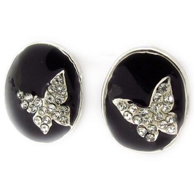 [K6546] - Black 'Butterflies' Designer Earrings