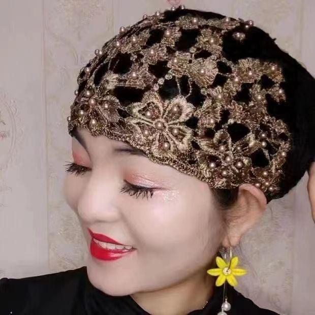 2025 Sommer Pflaumenblüten Spitze Perlen Stirnband für Frauen - Eleganter Freizeit Hut für Mütter & Senioren