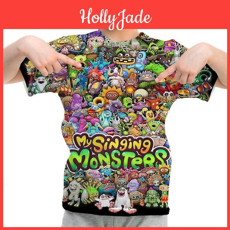 My Monsters Boys Tshirt Singing Girls Summer 3d Cartoon Anime T Shirt Oneck Casual Tshirt Kids Short Sleeve Children Tops Tees