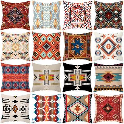 Bohemian Ethnic Style Pillowcase Living Room Sofa Pillowcase B&B Decorative Colorful Geometric Pattern Cushion Cover