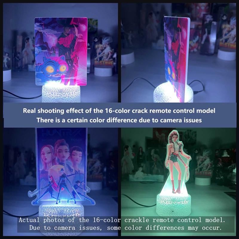 Nacht für Kpop Dämonenjäger Kawaii Zoe Rumi Mira Saja Boys Superstar Monochrom Licht Fernbedienung 16 Farblicht Nachtlicht