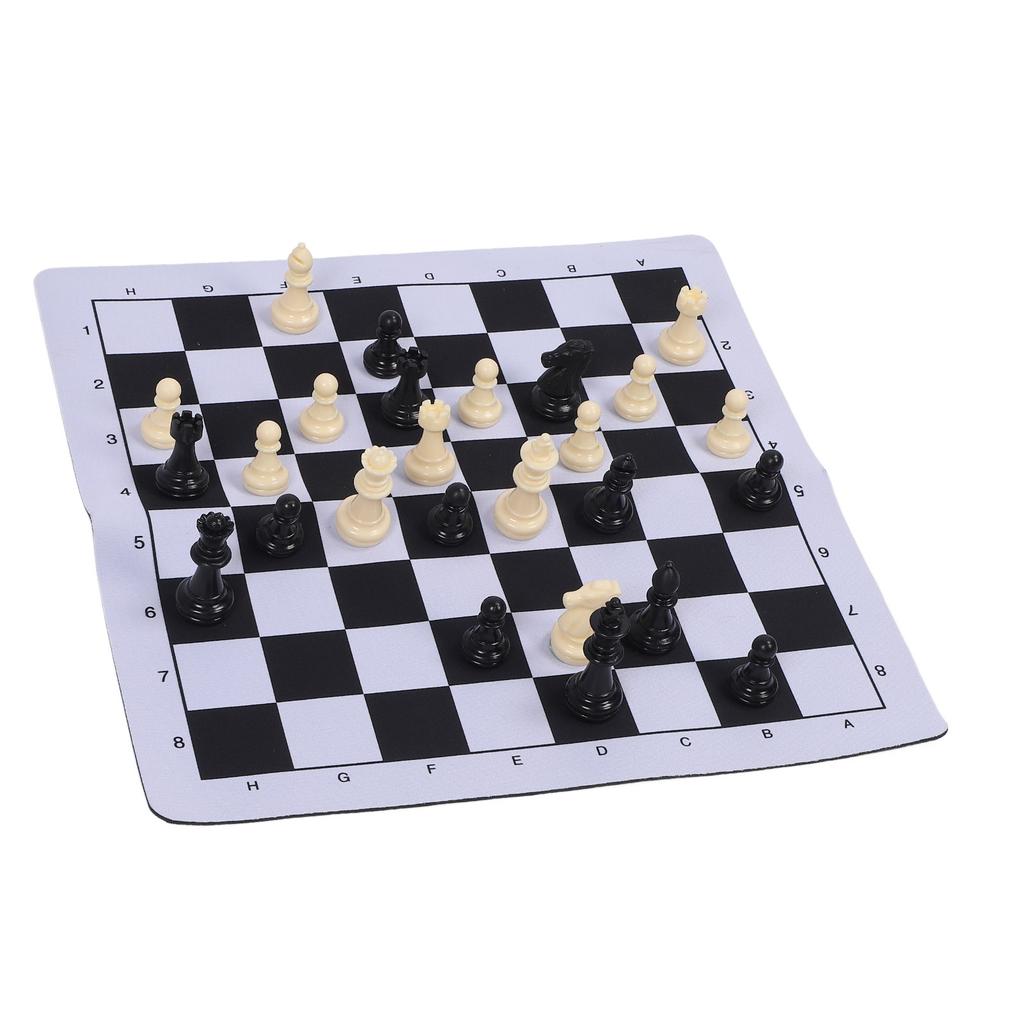 Schachset 35mm Weiches Schachbrett Tragbar Standardgröße Internationales Schachbrettspiel für Zuhause