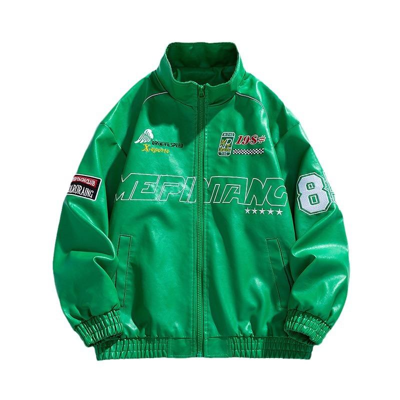 Bedruckte Herrenmode Britische Casual Motorrad PU Lederjacke Herrenbekleidung