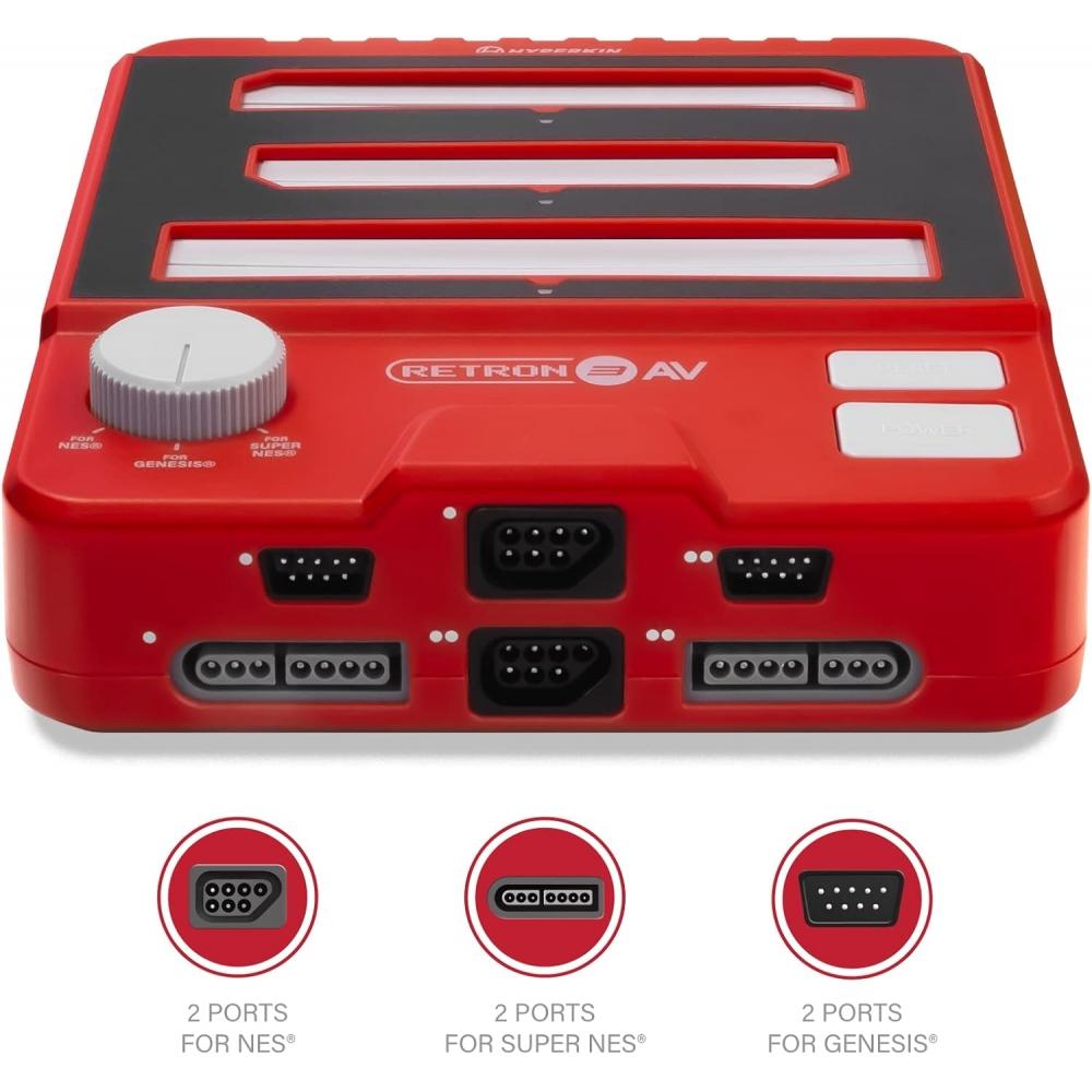 HyperkIn Retron 3 Av Console Red   Nes  sNes  geNesis  Compatible Retro All In 1