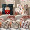 Festive Classic Nordic Toy NNutcracker Cushion Cover Pillowcase Short Plush Invisible Zipper Room Sofa Cushion Cover