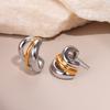 GEMCHIC Damen 18K Gold Plated Zweifarbig Edelstahl Creolen Minimalistisch Geometrisch Modeschmuck