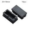 10pcs Dust-Proof Square Black Cushion Furniture Rectangular Pipe Plug Plug Plastic Foot Cover