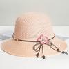 Straw hat woman summer small fresh versatile travel seaside beach sunshade sun protection folding flower sun hat tide